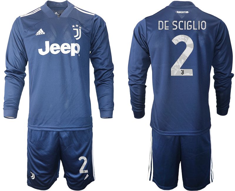 Men 2020-2021 club Juventus away long sleeves #2 blue Soccer Jerseys->juventus jersey->Soccer Club Jersey